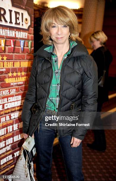 Coronation Street' actress Helen Worth attends the press night of 'Corrie! The Play' at Manchester Palace Theatre on April 4, 2011 in Manchester,...