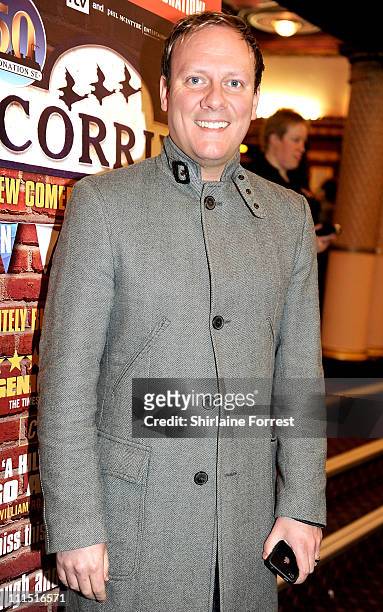 Coronation Street' actor Antony Cotton attends the press night of 'Corrie! The Play' at Manchester Palace Theatre on April 4, 2011 in Manchester,...