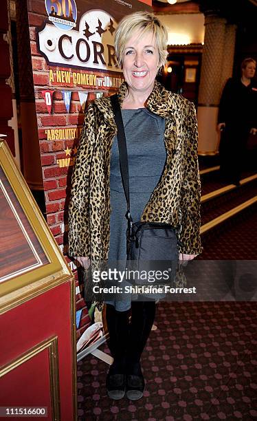 Coronation Street' actress Julie Hesmondhalgh attends the press night of 'Corrie! The Play' at Manchester Palace Theatre on April 4, 2011 in...