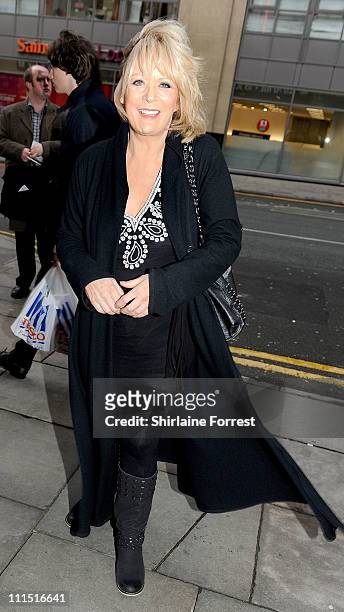 Former 'Corontation Street' actress Sherrie Hewson attends the press night of 'Corrie! The Play' at Manchester Palace Theatre on April 4, 2011 in...