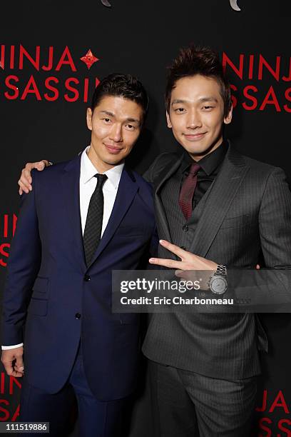 Rick Yune and Rain at Warner Bros. Pictures Premiere of 'Ninja Assassin' on November 19, 2009 at Grauman's Chinese Theatre in Hollywood, California.