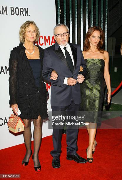 Actress Lauren Hutton, actor Dennis Hopper and wife Victoria Duffy arrive at the opening celebration of the Broad Contemporary Art Museum at held at...