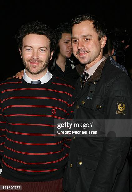 Actors Danny Masterson and Giovanni Ribisi front at Whitley Kros Fall 2008 collection during Mercedes Benz LA Fashion Week held at Smashbox Studios...