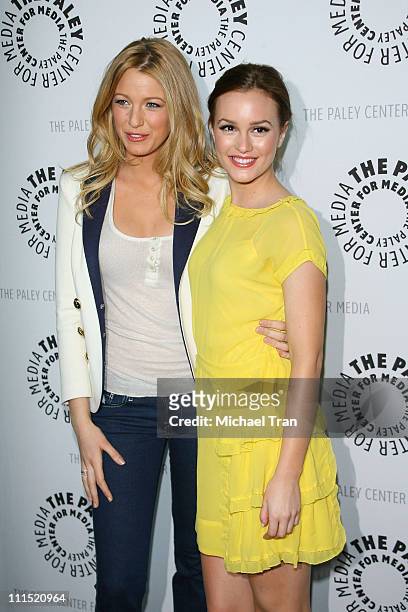 Actresses Blake Lively and Leighton Meester arrive at the 25th Annual Williams S. Paley TV Festival featuring "Gossip Girl" held at Arclight Cinemas...