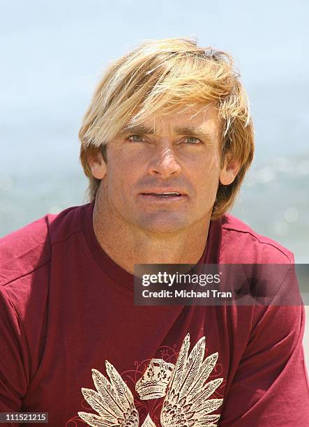 Surfer Laird Hamilton poses for the cameras to launch the new "The Wonderwall Collection" clothing line a partnership with designers at Steve and...