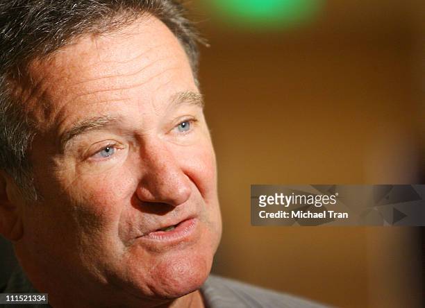 Actor Robin Williams attends the reception to campaign for the new G.I. Bill held at the Beverly Hilton hotel on June 22, 2008 in Beverly Hills,...