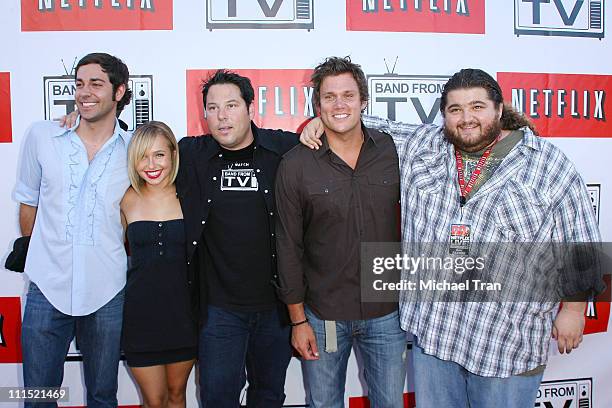 Actor Zachary Levi, Actress Hayden Panettiere, Actors Greg Grunberg, Bob Guiney and Jorge Garcia arrive to the "Netflix Live! On Location" concert...