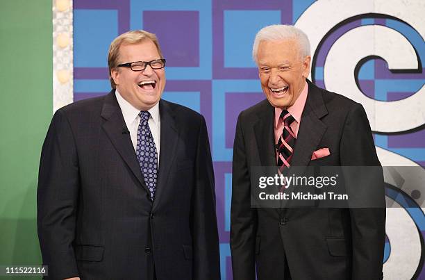 Drew Carey and Bob Barker attend the taping for "The Price Is Right" held at CBS Television Studios on March 25, 2009 in Los Angeles, California.