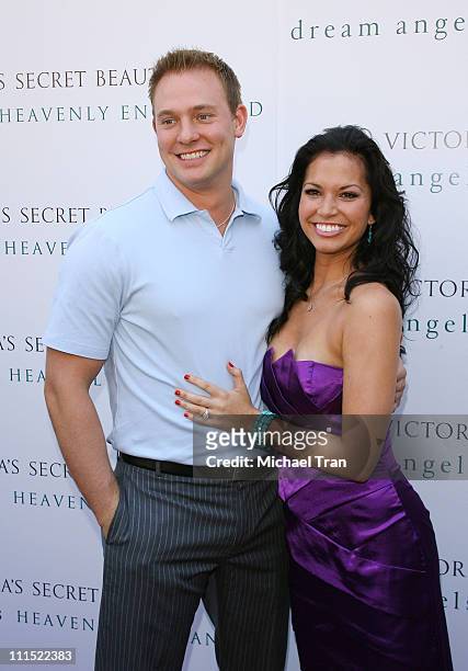 Tye Strickland and Melissa Rycroft attend the launch event for the "Heavenly Enchanted" fragrance held at Victoria's Secret store at The Grove on...