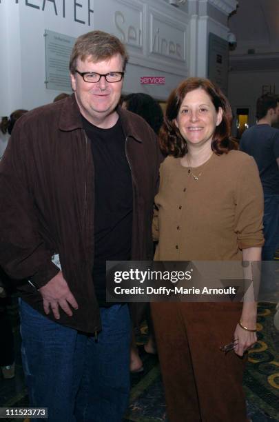 Michael Moore and Karen Brooks Hopkins during 2006 Sundance Institute at BAM - "Fragments in Iraq" - Screening - May 13, 2006 at BAM Rose Cinemas in...