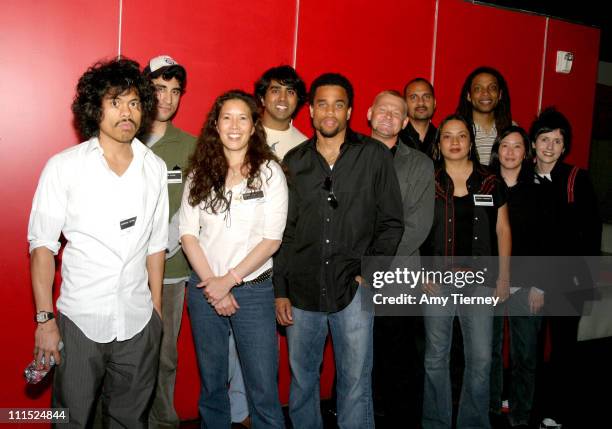 Patrick Epino, Pamela Tom, Michael Ealy, Joe Smoke of LA County Arts Commission, Aurora Guerrero, Andrea Janakis, Kim Yutani, Naveen Singh, Jay...