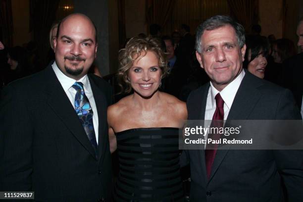 Anthony Zuiker, Katie Couric and Leslie Moonves during The Museum of Television & Radio Honors Leslie Moonves and Jerry Bruckheimer - Inside at...