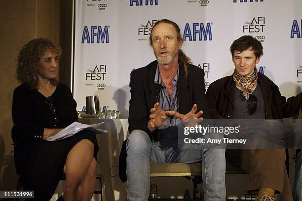 Moderator Jean Oppenheimer, American Cinematographer and KPCC's Film Week, and Rolf De Heer, Director of Australia's submission "Ten Canoes' for...