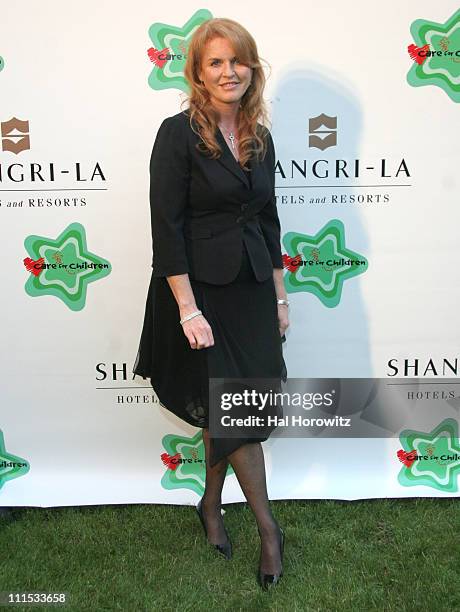 Sarah, The Duchess of York during "Journey To Shangri-La" With Guest of Honor Sarah, The Duchess of York at Elizabeth Street Garden and Sculpture...