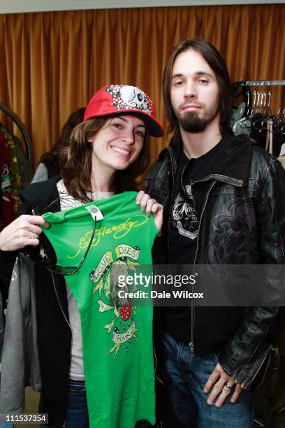 Jessica Horton and Jerry Horton of Pappa Roach during KROQ Acoustic Christmas Gift Lounge - Day 1 at Gibson Amphitheater in Universal City,...