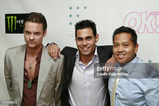 Shane West, Eric Podwall and Rembrandt Flores during Shane West and Eric Podwall's Birthday Party - June 25, 2006 at Skybar in Hollywood, California,...