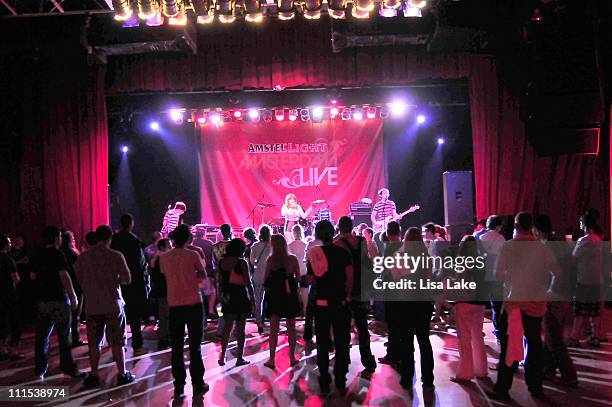 The band Morningwood performs at the Amstel Light Amsterdam Live event at The Theater of Living Arts on July 16, 2009 in Philadelphia, Pennsylvania.