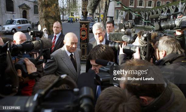 Mohamed al Fayed and Michael Cole during Diana, Princess of Wales - Inquest Hearing - January 8, 2007 at Royal Courts of justice in London, United...