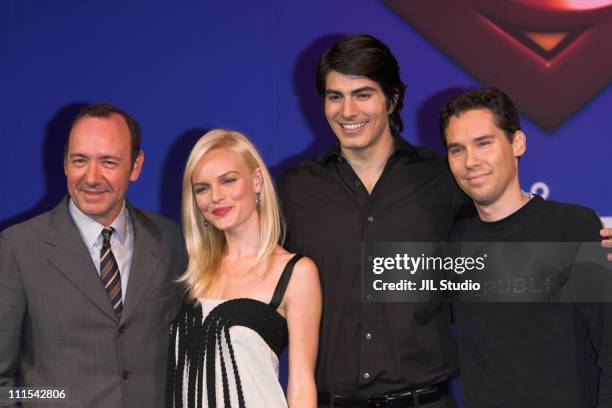 Kevin Spacey, Kate Bosworth, Brandon Routh and Bryan Singer