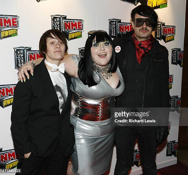 The Gossip arrive at the Shockwaves NME Awards 2007