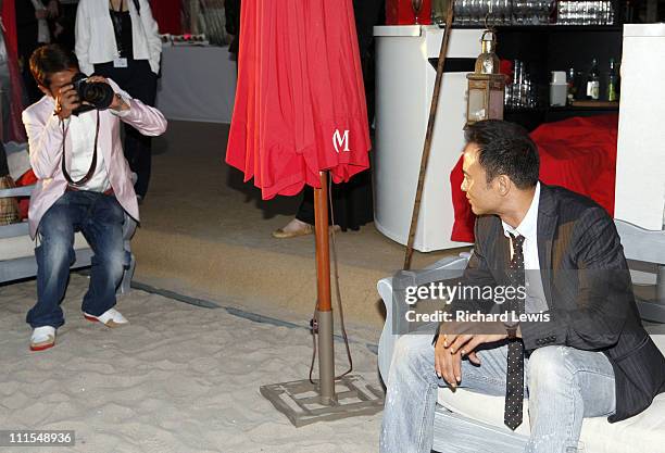 Louis Koo and Simon Yam during 2007 Cannes Film Festival - Miramar "Triangle" Party in Cannes, France.