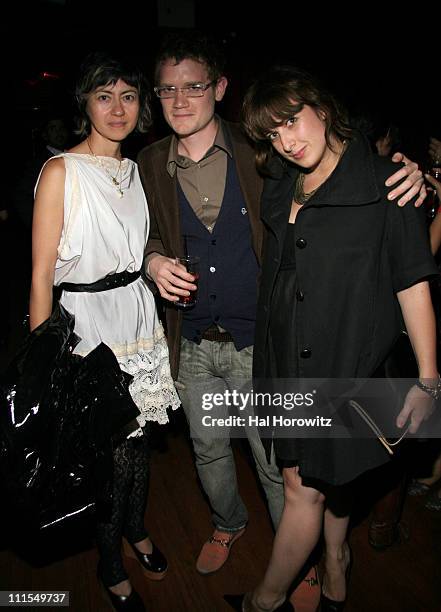 Magda Berliner, Robert Schmaltz and Carlie Willis during Satine "Celebrate the Love" Cocktail Party hosted by Kim Gordon at Marquee in New York City,...