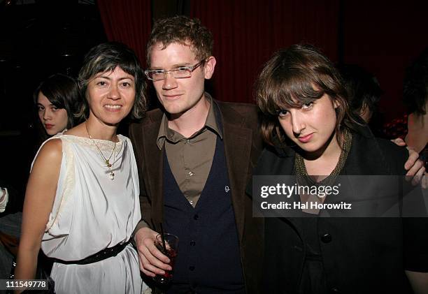 Magda Berliner, Robert Schmaltz and Carlie Willis during Satine "Celebrate the Love" Cocktail Party hosted by Kim Gordon at Marquee in New York City,...