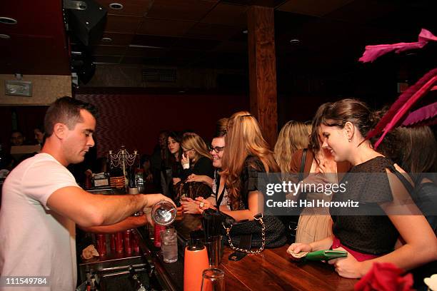 Atmosphere during Satine "Celebrate the Love" Cocktail Party hosted by Kim Gordon at Marquee in New York City, New York, United States.