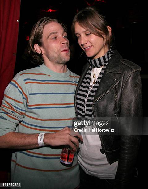 Brendan Sexton III and guest during Satine "Celebrate the Love" Cocktail Party hosted by Kim Gordon at Marquee in New York City, New York, United...