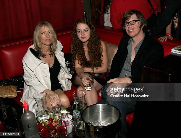 Kim Gordon, Katie Urgman and Thurston Moore during Satine "Celebrate the Love" Cocktail Party hosted by Kim Gordon at Marquee in New York City, New...