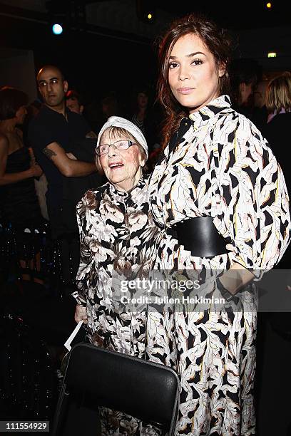 Lola Dewaere and her grandmother Mado Maurin attend the Romy Schneider And Patrick Dewaere Awards 2011 at Le Bon Marche on April 4, 2011 in Paris,...