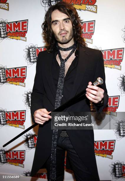 Russell Brand at the Shockwaves NME Awards 2006 during Shockwaves NME Awards 2006 - Inside Arrivals at Hammersmith Palais in London, Great Britain.