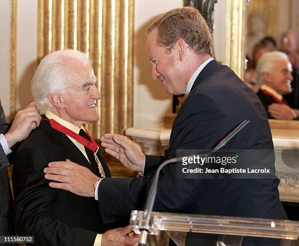 Jack Valenti receives the Legion of Honor by Renaud Donnedieu de Vabres, French Minister of Culture and Communication