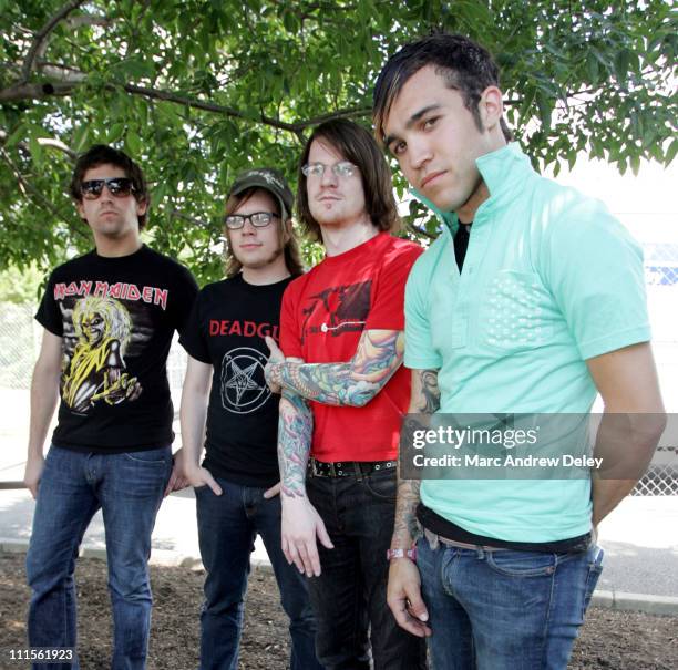 Fall Out Boy during 2005 Vans Warped Tour - Fall Out Boy Portrait Session at Germain Amphitheatre in Columbus, Ohio, United States.