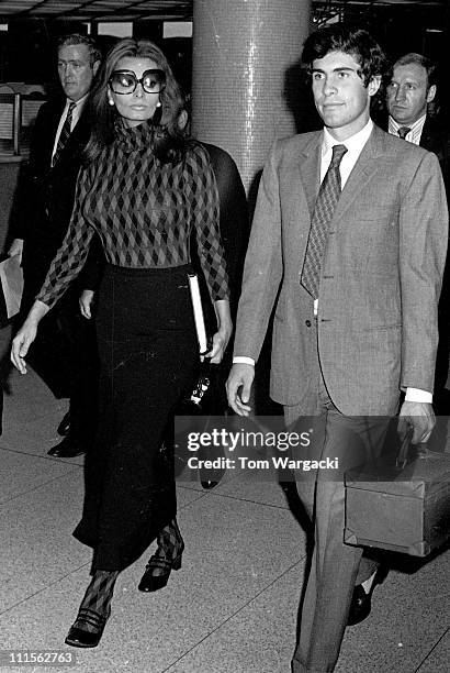 Sophia Loren and her stepson during Sophia Loren Sighting at JFK Airport - May 17, 1971 at JFK Airport in New York City, United States.