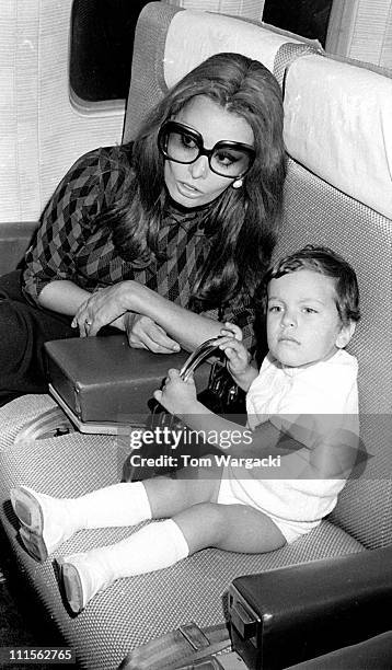 Sophia Loren and her son Carlo Jr. During Sophia Loren Sighting at JFK Airport - May 17, 1971 at JFK Airport in New York City, United States.