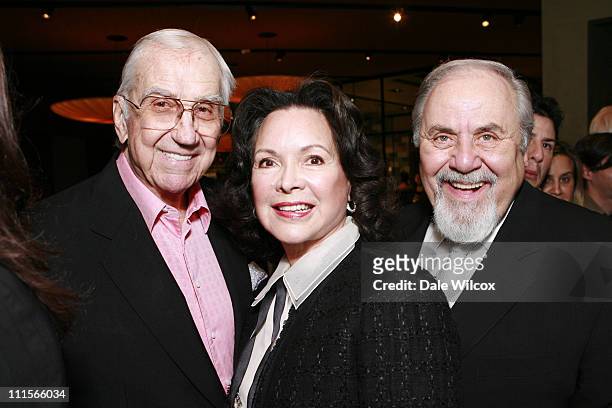 Ed McMahon, Jolene Brand and George Schlatter during Nancy Davis "Lean On Me" Book Launch Party at Norman's in Los Angeles, California, United States.