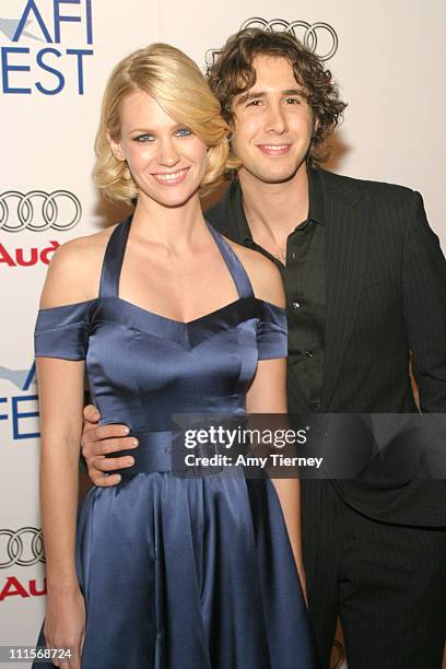 January Jones and Josh Groban during AFI Fest 2005 - Centerpiece Gala Presentation of "The Three Burials of Melquiades Estrada" - Arrivals in Los...