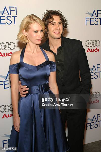 January Jones and Josh Groban during AFI Fest 2005 - Centerpiece Gala Presentation of "The Three Burials of Melquiades Estrada" - Arrivals in Los...