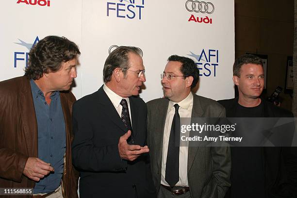 Tom Bernard, Co-President of Sony PIctures Classics, Tommy Lee Jones, Michael Barker, Co-President of Sony Pictures Classics, and Christian Gaines,...