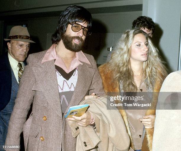 Jon Peters and Barbra Streisand during Barbra Streisand Sighting in New York City - October 1, 1975 at JFK Airport in New York City, United States.