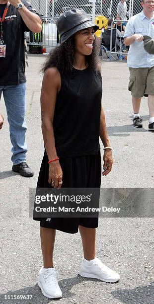 Jada Pinkett Smith of Wicked Wisdom during Ozzfest 2005 - 10th Anniversary Tour Opener - Backstage - July 15, 2005 at Tweeter Center in Mansfield,...