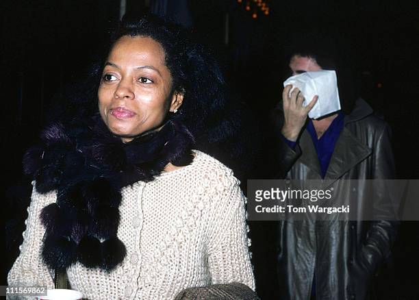 Diana Ross and Gene Simmons walking on 3rd Avenue during Diana Ross Walking on 3rd Avenue - December 9th 1981 in New York City, United States.