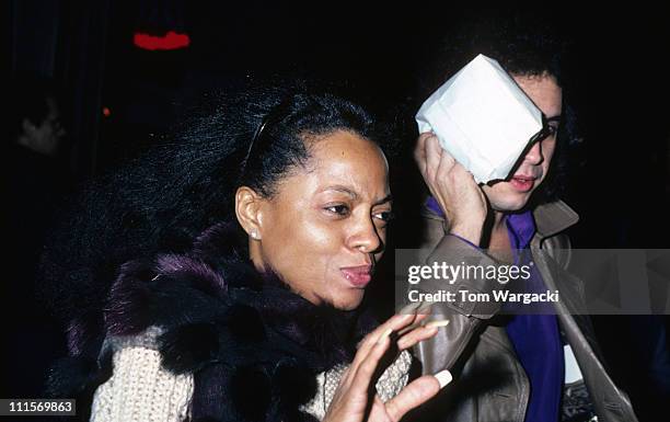 Diana Ross and Gene Simmons walking on 3rd Avenue during Diana Ross Walking on 3rd Avenue - December 9th 1981 in New York City, United States.