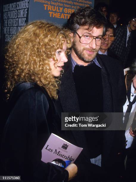 Steven Spielberg and wife Amy Irving at musical "Les Miserables"