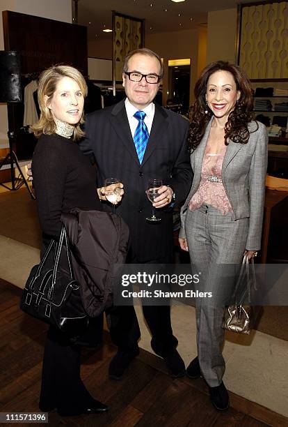 Cecilia Owen, Hunt Slonem and Marcia Levine during Jhane Barnes Launches AKA at Saks Fifth Avenue at Saks Fifth Avenue in New York, New York, United...