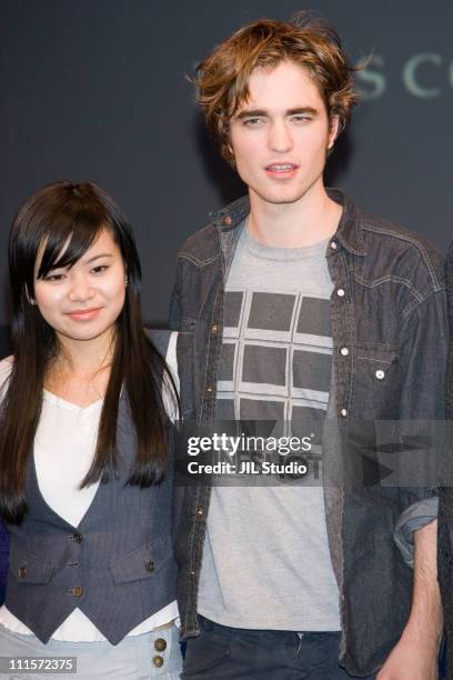 Katie Leung and Robert Pattinson during "Harry Potter and the Goblet of Fire" Tokyo Press Conference at Tokyo International Forum in Tokyo, Japan.