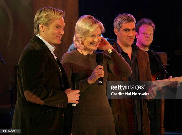 Sam Champion, Diane Sawyer and Taylor Hicks during Taylor Hicks performs live on Good Morning America - December 5, 2006 at Hard Rock Cafe Times...