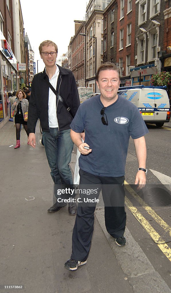 Ricky Gervais and Stephen Merchant during Ricky Gervais and Stephen