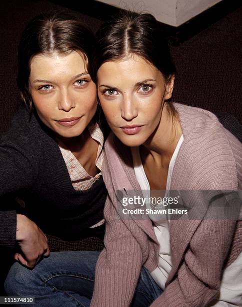 Louise Pederson and Diana Dondoe during Olympus Fashion Week Fall 2005 - Matthew Williamson - Front Row and Backstage at Massonic Hall in New York...